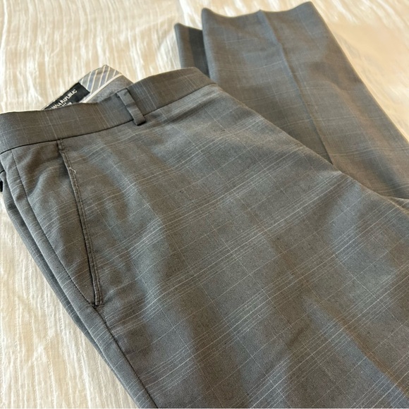Banana Republic Mens Suit Pants 35/34 Gray Plaid - Picture 2 of 8